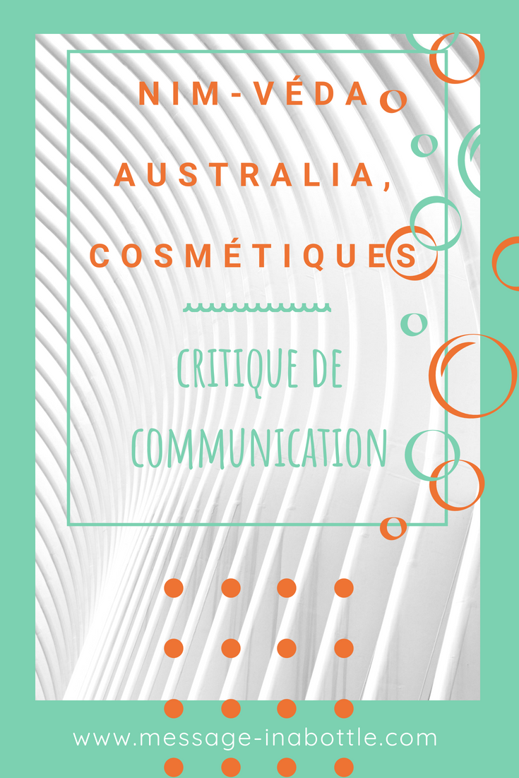 critique de communication de Nim-Véda Australia cosmétiques, site internet de Nim-Veda Australia