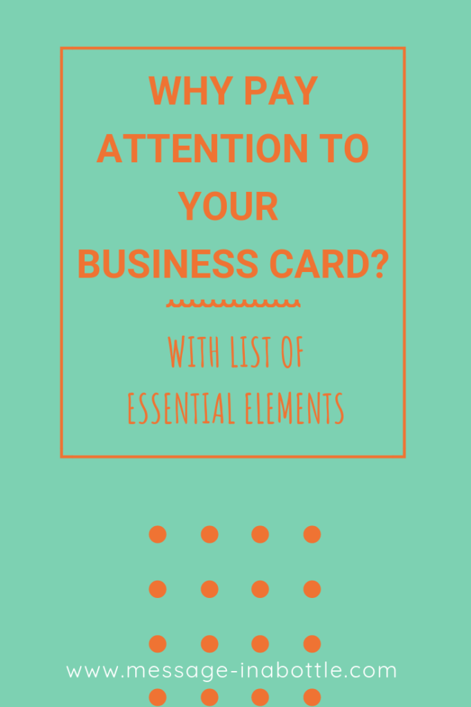 why pay attention to business card